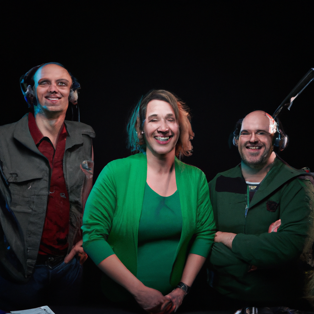 Canadian broadcast engineers posing in studio with low-noise design