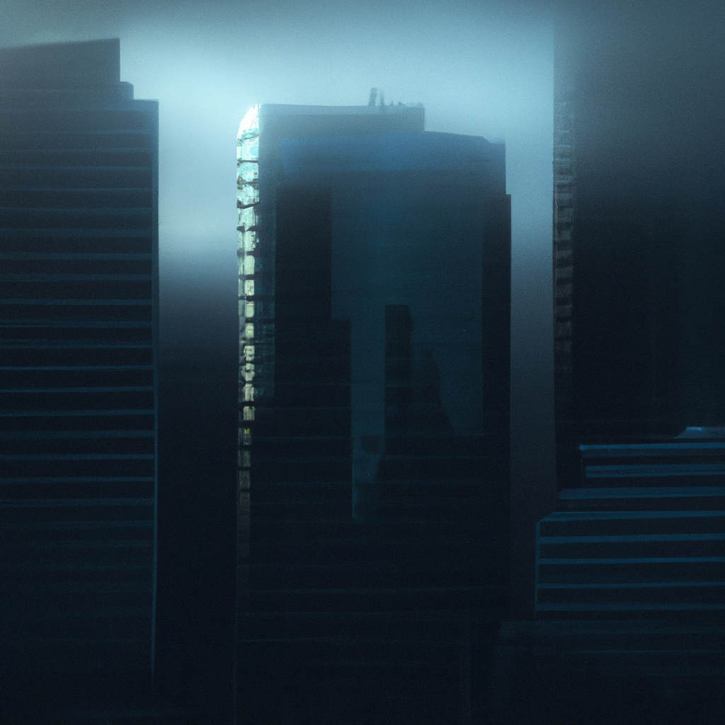 Vancouver harbour with glass towers in morning fog suitable for TV news backdrop